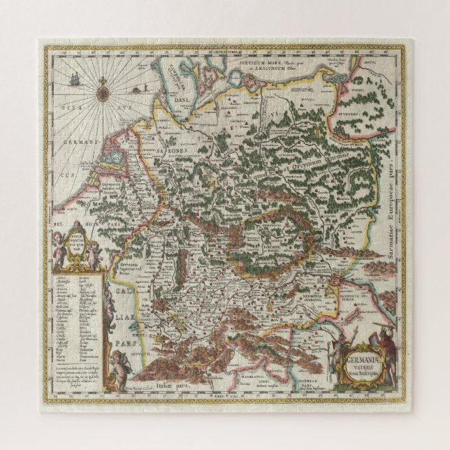 Puzzle Mapa Antiguo de Alemania (Vertical)