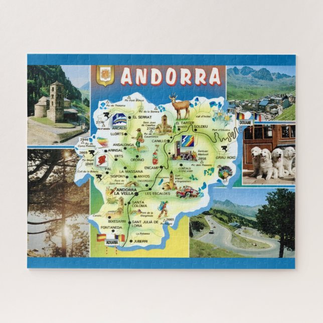 Puzzle Mapa antiguo de Andorra  (Horizontal)
