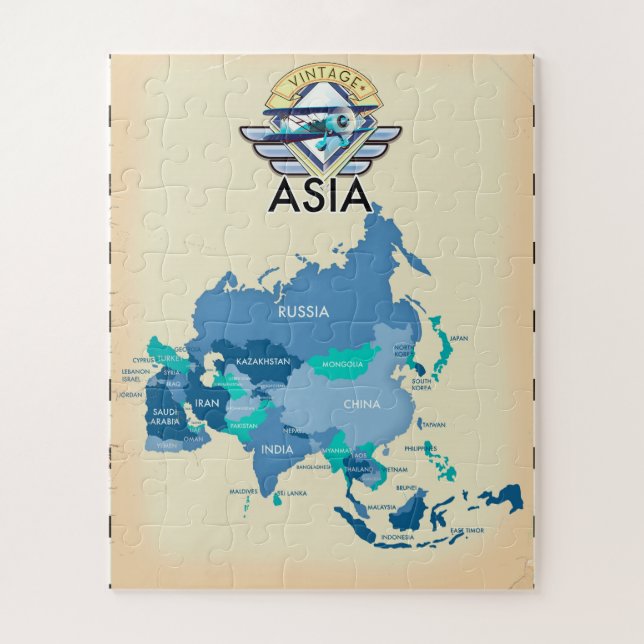 Puzzle Mapa Antiguo De Asia (Vertical)