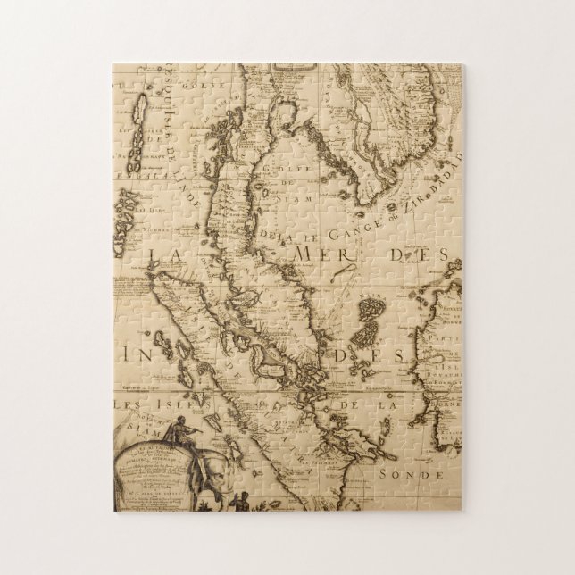 Puzzle Mapa antiguo de Asia sudoriental el | 1687 (Vertical)