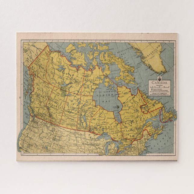 Puzzle Mapa antiguo de Canadá (Horizontal)