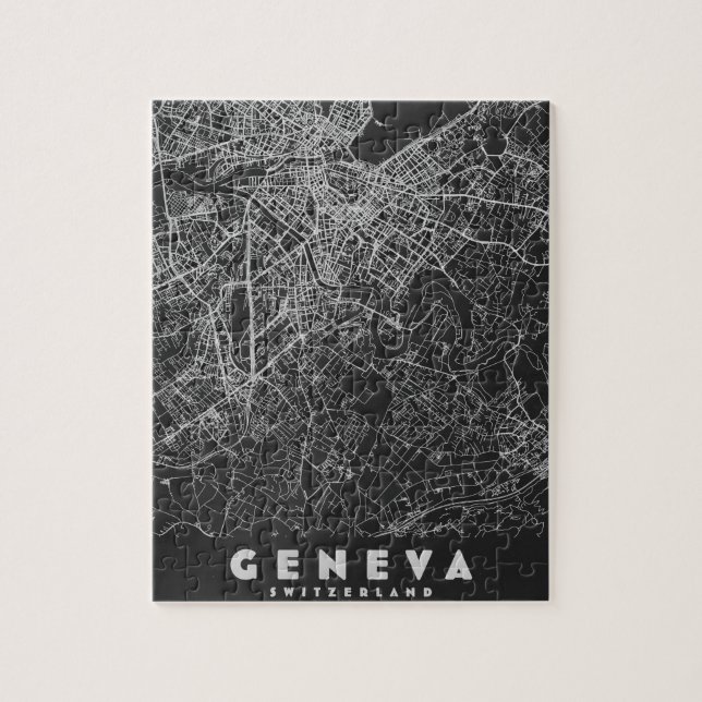 Puzzle Mapa antiguo de Ginebra Suiza (Vertical)