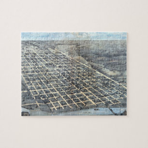 Puzzle Mapa antiguo de la ciudad de Austin, Texas desde 1
