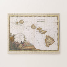 Mapa Antiguo de las Islas Hawaii Asesinato del Cap