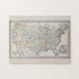 Puzzle Mapa Antiguo de Mitchell de los Estados Unidos (18