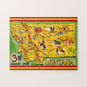 Puzzle Mapa Antiguo de Montana 11x14