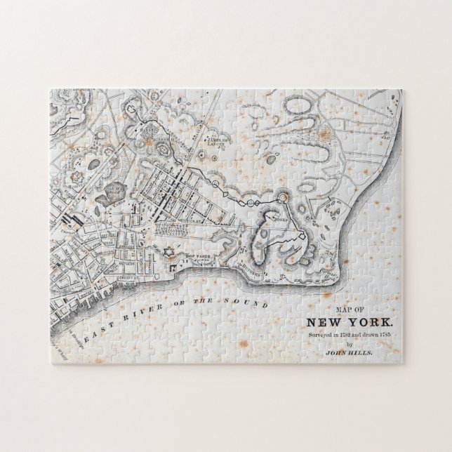 Puzzle Mapa antiguo de Nueva York (Horizontal)