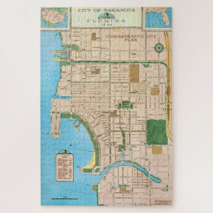Puzzle Mapa antiguo de Sarasota FL 20x30