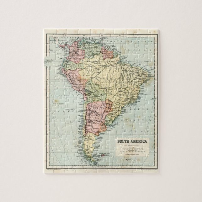 Puzzle Mapa antiguo de Suramérica (Vertical)