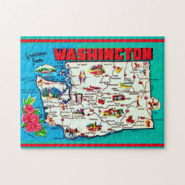 Puzzle Mapa Antiguo de Washington 11x14