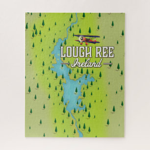 Puzzle Mapa antiguo del lago Ree Irlanda.