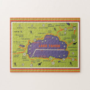 Puzzle Mapa antiguo del lago Tahoe 
