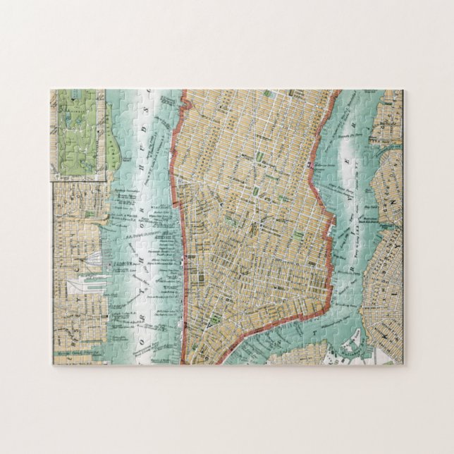 Puzzle Mapa antiguo del Lower Manhattan y del Central (Horizontal)