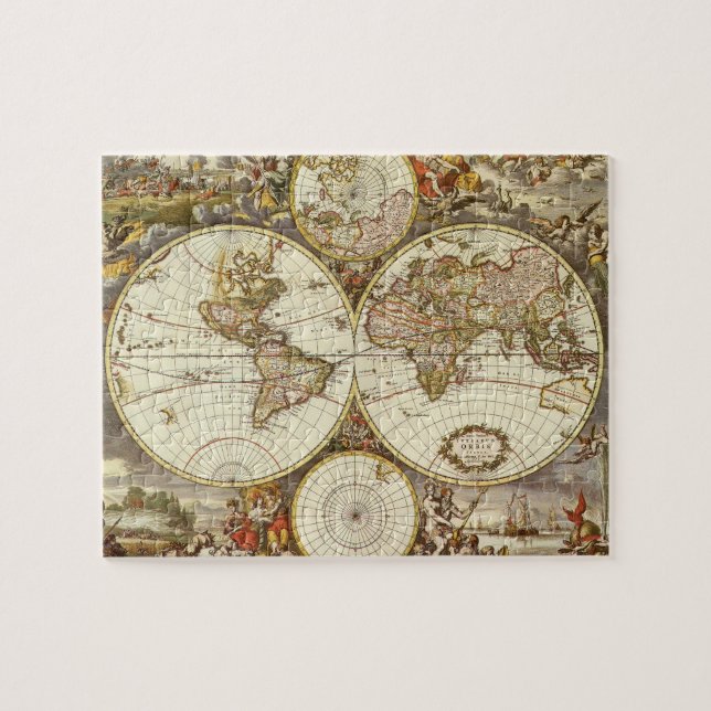 Puzzle Mapa Antiguo del Mundo Antiguo de Frederick de Wit (Horizontal)