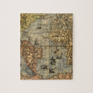 Puzzle Mapa Antiguo del Mundo de Forlani de 1565 Cartogra