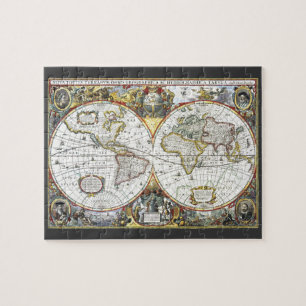 Puzzle Mapa antiguo del mundo por Hendrik Hondius, 1630