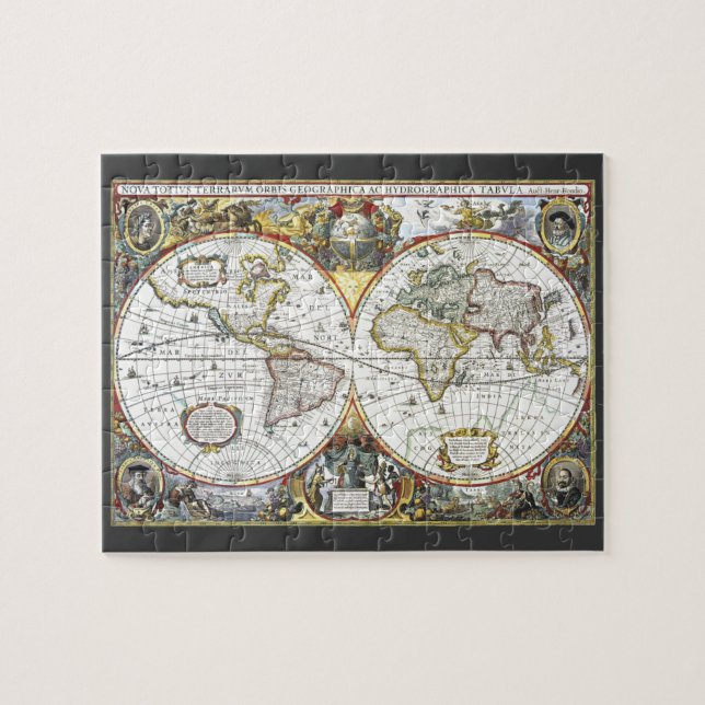 Puzzle Mapa antiguo del mundo por Hendrik Hondius, 1630 (Horizontal)