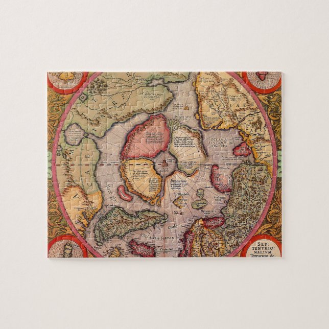 Puzzle Mapa antiguo del Polo Norte por Mercator (Horizontal)