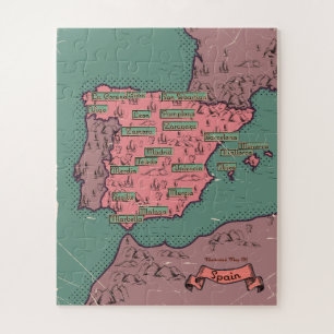 Puzzle Mapa antiguo vintage de España
