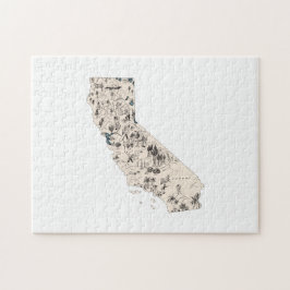 Puzzle Mapa californiano de imágenes con forma de época e