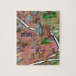 Puzzle Mapa céntrico del dibujo animado de Atlanta
