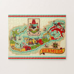 Puzzle Mapa clásico antiguo de Bermudas 11x14