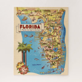 Puzzle Mapa Colorido Antiguo de Florida