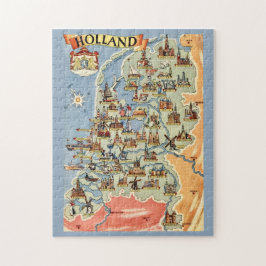 Puzzle Mapa colorido de Holanda 