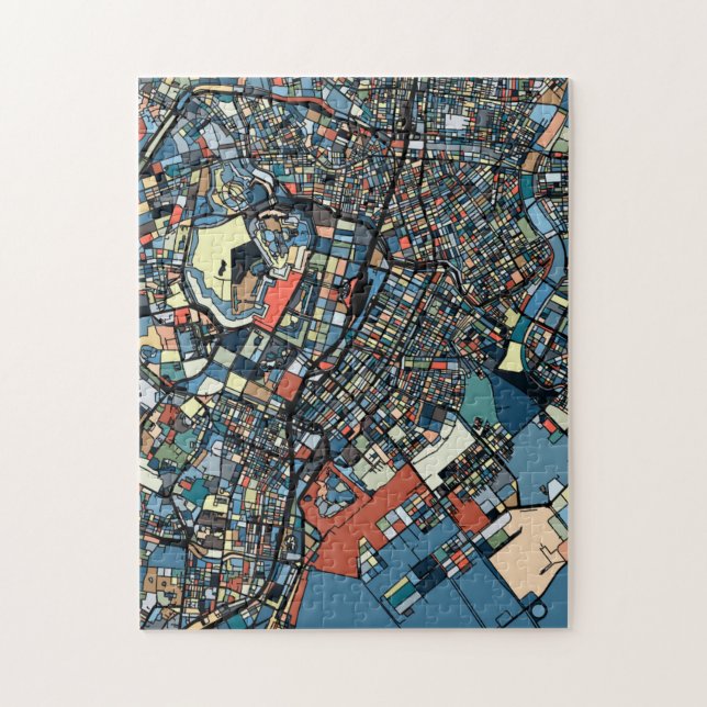 Puzzle Mapa colorido de Tokio (Vertical)