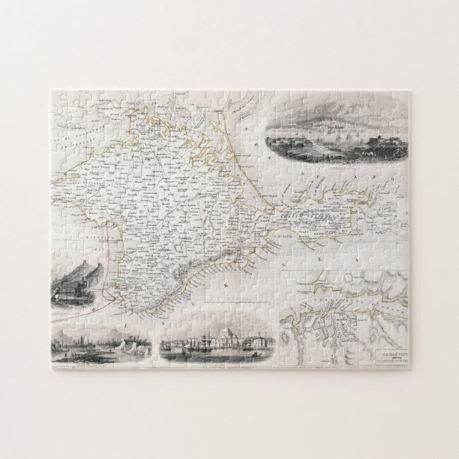 Puzzle MAPA: CRIMEA, c1855 (Horizontal)