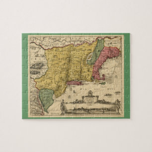 Puzzle Mapa de 1685 - Nueva Bélgica, El Nuevo Mundo, Nuev