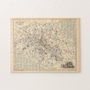 Puzzle Mapa de 1858: Itineraire des Omnibus dans Paris Fr
