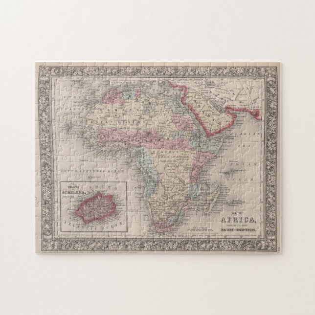 Puzzle Mapa de África con St. Helena (Horizontal)
