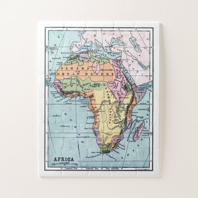 Puzzle Mapa de África de época (Vertical)