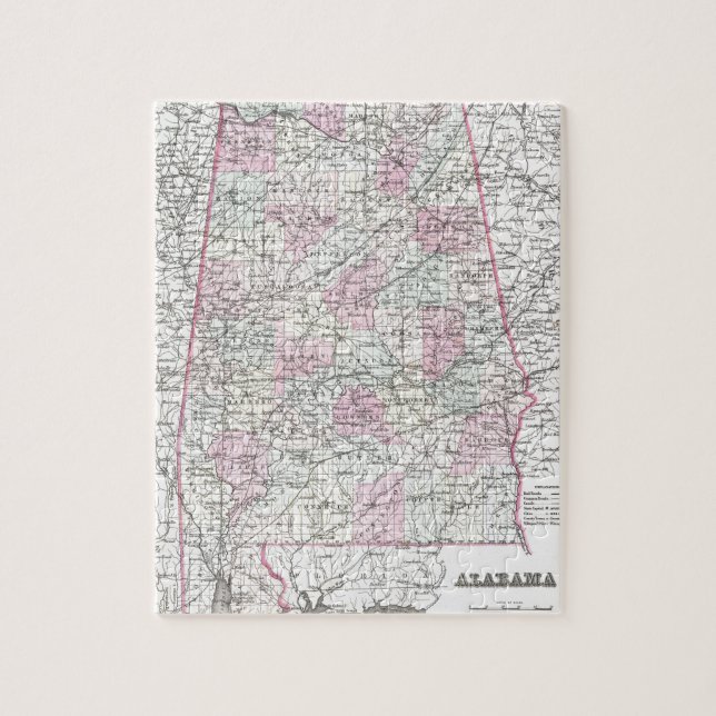 Puzzle Mapa de Alabama (Vertical)