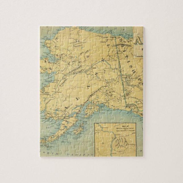 Puzzle Mapa De Alaska (Vertical)