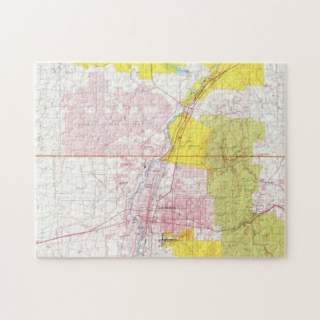 Puzzle Mapa de Albuquerque New México (1987) (Horizontal)