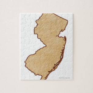Puzzle Mapa de alivio de New Jersey