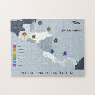 Puzzle Mapa de América Central de nombre personalizado