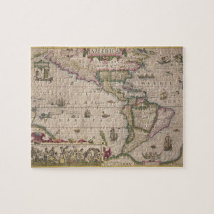 Puzzle Mapa de América, del Mercator "atlas", pub. por