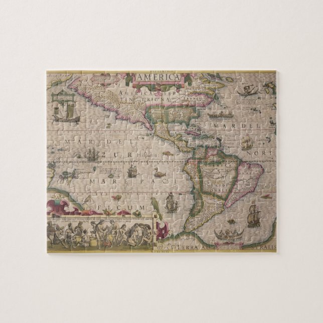 Puzzle Mapa de América, del Mercator "atlas", pub. por (Horizontal)