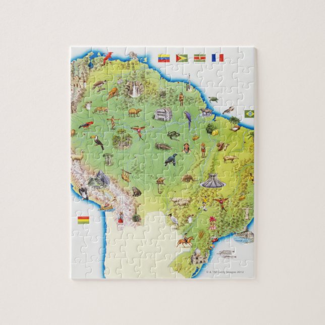 Puzzle Mapa de América del Norte (Vertical)
