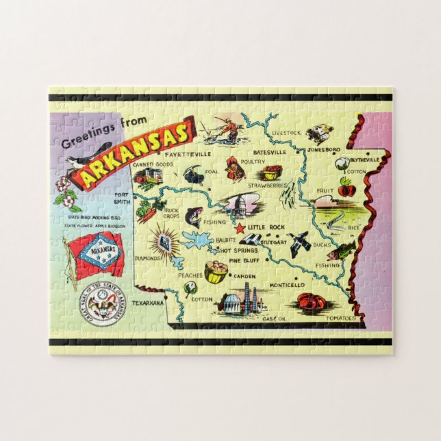 Puzzle Mapa de Arkansas 11x14 (Horizontal)