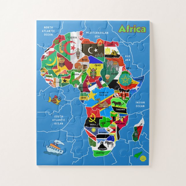 Puzzle Mapa de arte de África (Vertical)