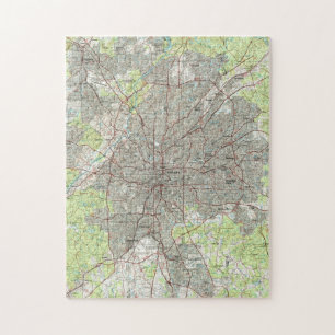 Puzzle Mapa de Atlanta Georgia (1981)