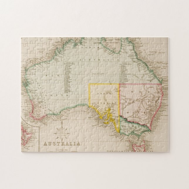 Puzzle Mapa de Australia y de Nueva Zelanda (Horizontal)
