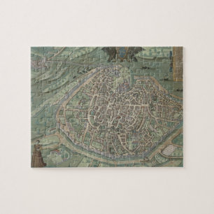 Puzzle Mapa de Aviñón, de "Civitates Orbis Terrarum"