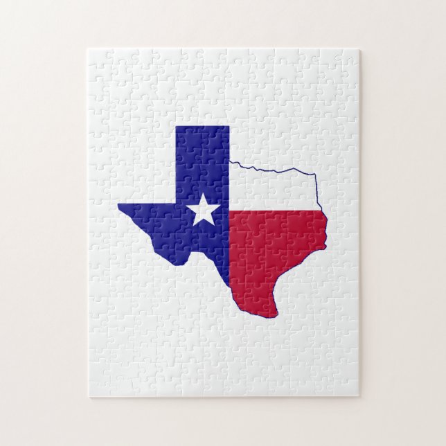 Puzzle Mapa de bandera de Texas (Vertical)