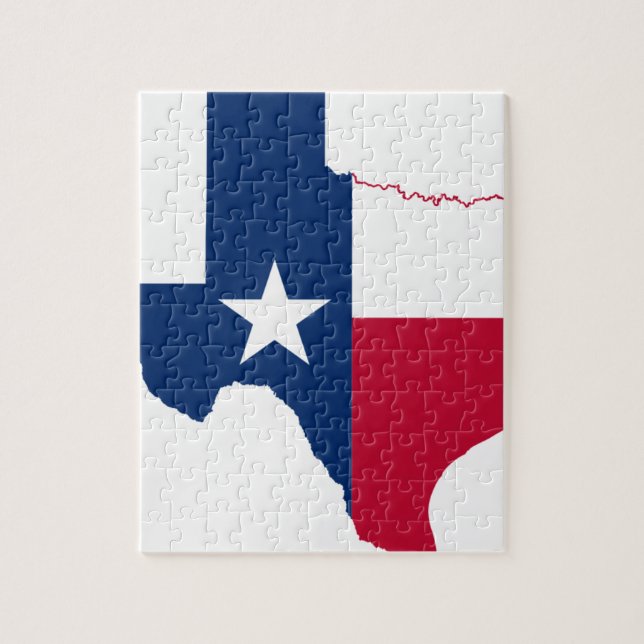 Puzzle Mapa De Bandera De Texas (Vertical)