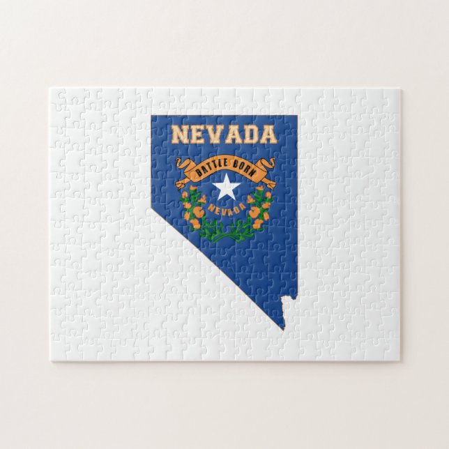 Puzzle Mapa de bandera del estado de Nevada (Horizontal)